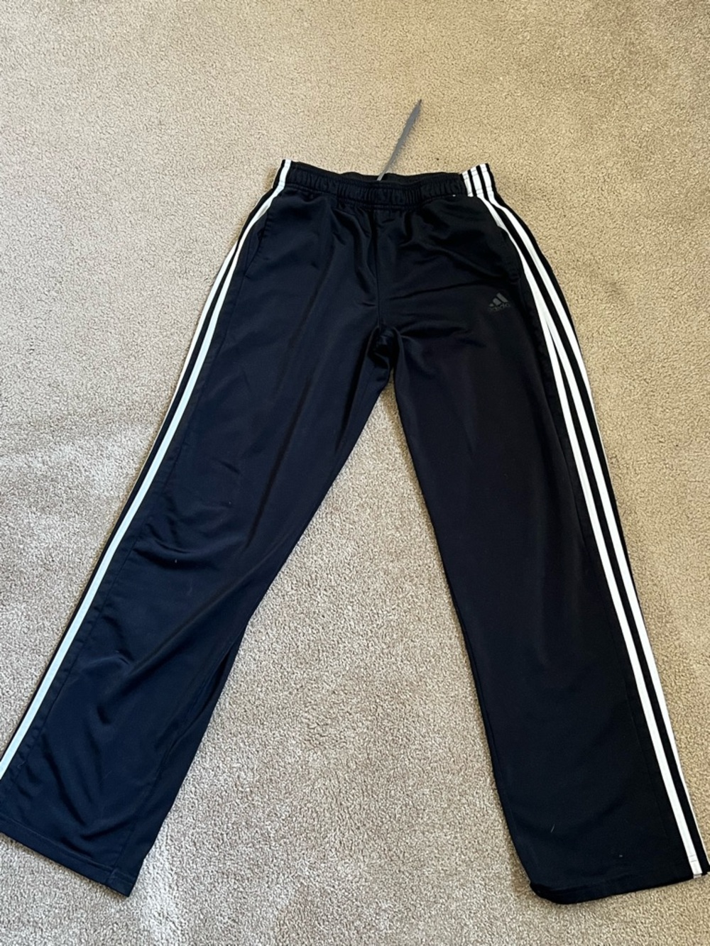 adidas Black Sweatpants with White Side Stripes : women Medium